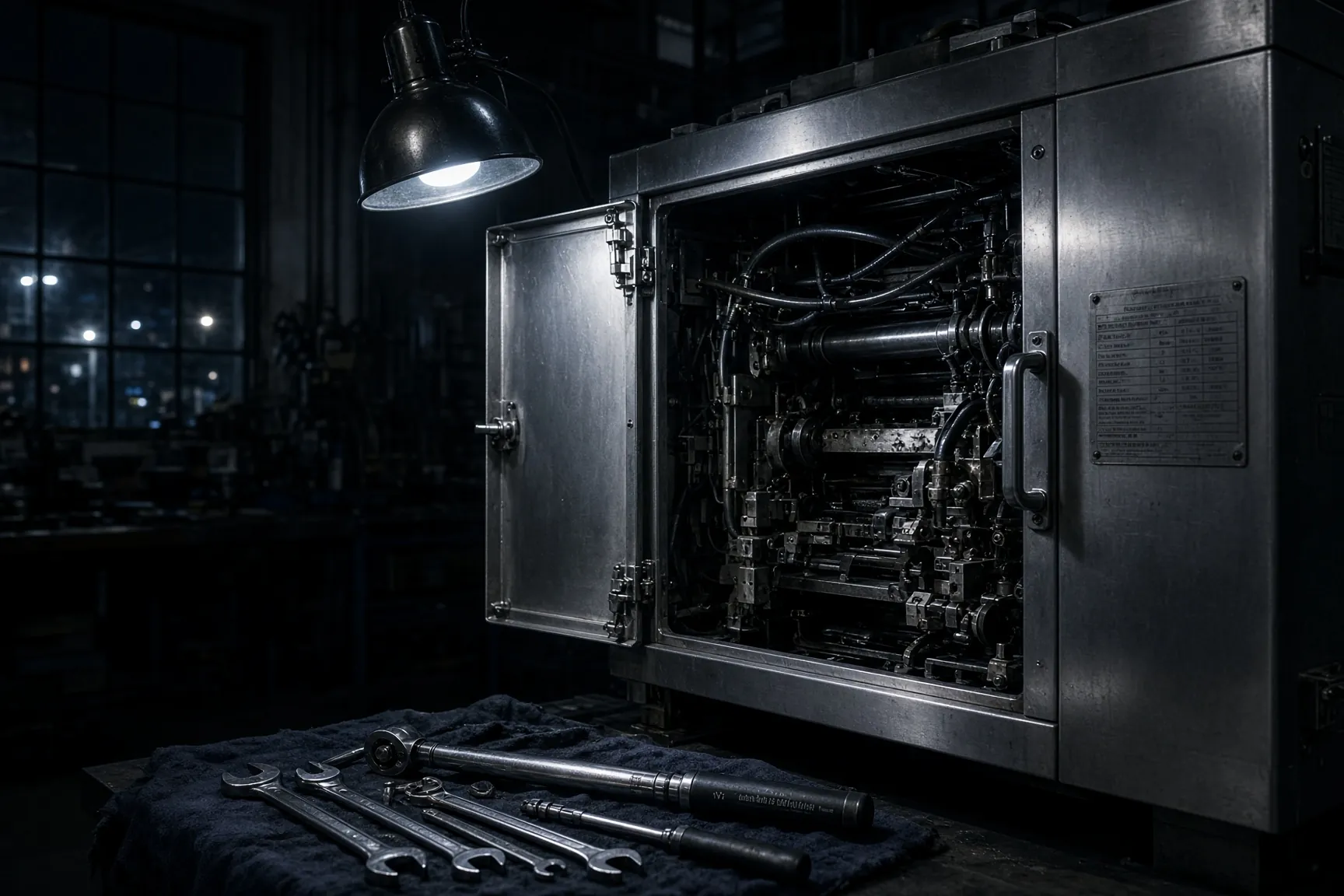 A machine being serviced