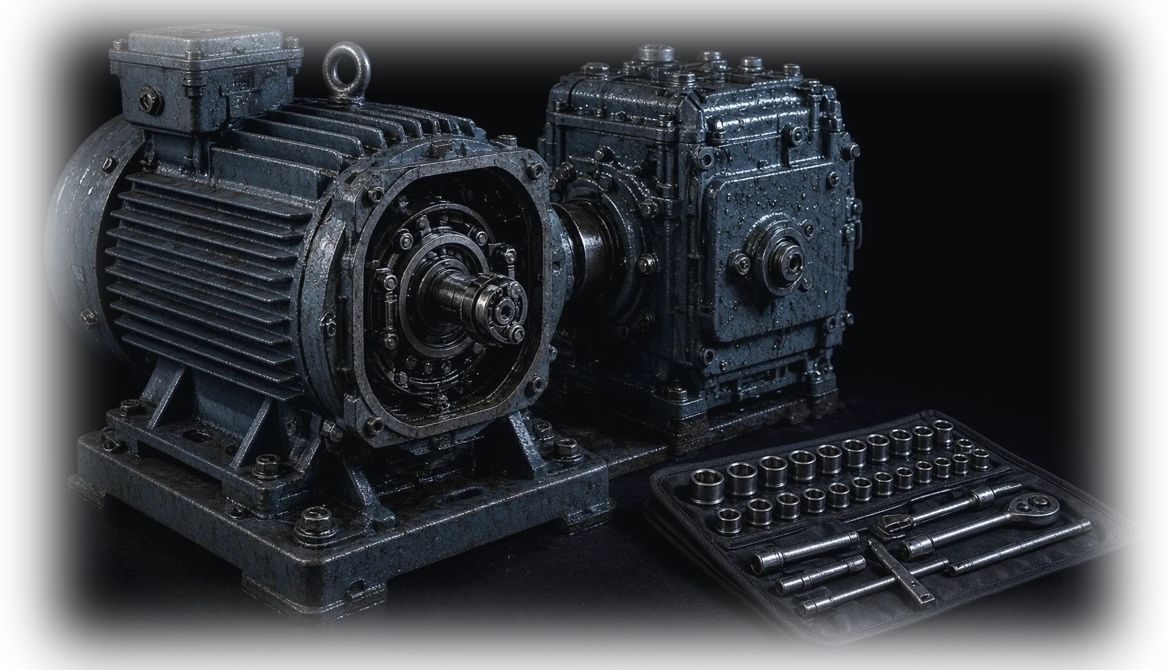 A machine under service